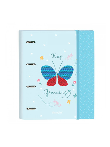 Папка с пръстени BlackFit8 Keep Growing A4 Светло син (27 x 32 x 3.5 cm)