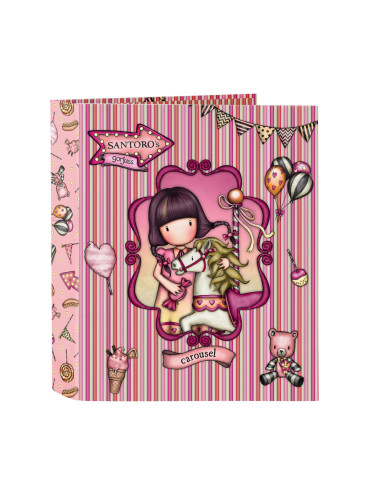 Папка с пръстени Gorjuss Carousel Сьомга A4 (27 x 33 x 6 cm)