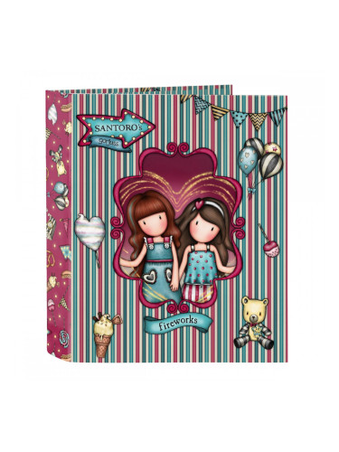 Папка с пръстени Gorjuss Fireworks Кестен A4 (27 x 33 x 6 cm)