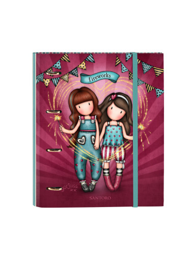 Папка с пръстени Gorjuss Fireworks Кестен (27 x 32 x 3.5 cm)