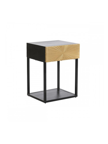 Нощно шкафче DKD Home Decor, Златен Метал, Дървен, 35 x 40 x 55 cm