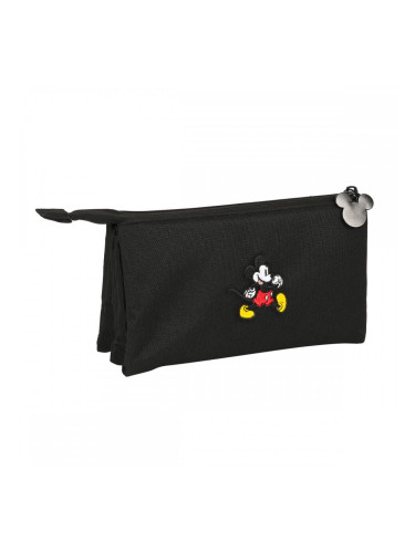 Троен Моливник Mickey Mouse Clubhouse Premium Черен (22 x 12 x 3 cm)