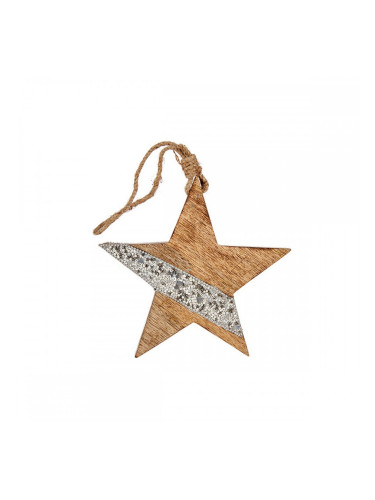Коледна Украса Звезда Дървен (17 x 2,5 x 34 cm)