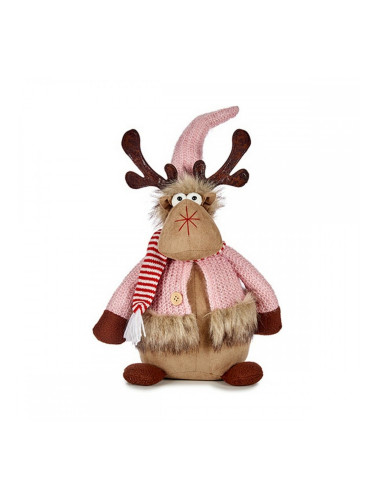 Christmas reindeer Розов Кафяв полиестер (15 x 43 x 19 cm)