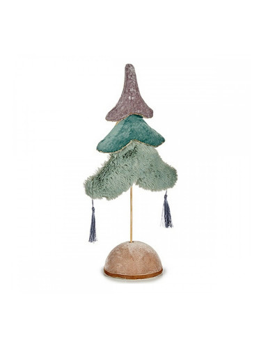 Коледно дърво Многоцветен Сребрист Дървен цвят тюркоаз полиестер (12 x 43 x 22 cm)