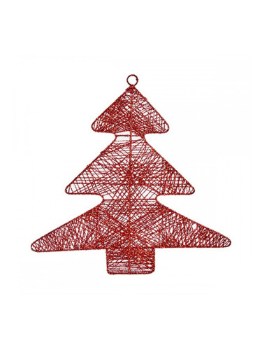 Коледна Украса Червен Метал Пластмаса Коледно дърво (36,7 x 0,2 x 37,5 cm)