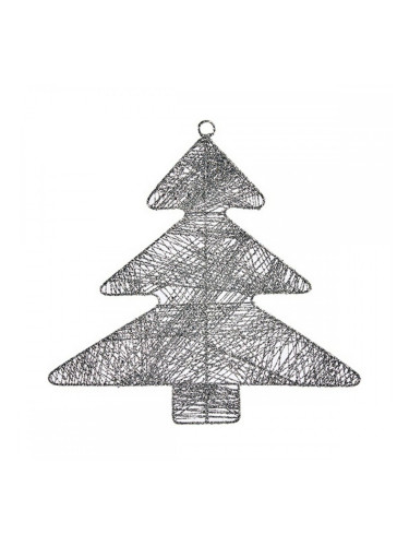 Коледна Украса Сребрист Коледно дърво Метал Пластмаса (36,7 x 0,2 x 37,5 cm)