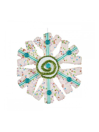 Коледна Украса Син Снежинки Бял Зелен (17 x 6 x 17 cm)