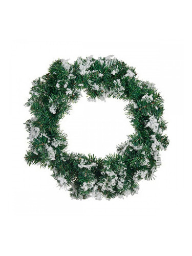 Коледен венец Снежинки Бял Зелен (45 x 15 x 45 cm)