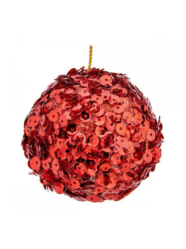Коледни топки Ø 10 cm 6 броя Червен Пластмаса