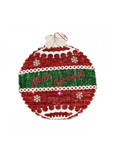 Коледна топка LED Светлина Червен Сребрист Бял Пластмаса полипропилен