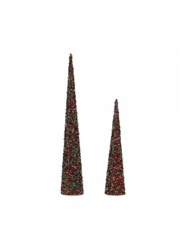 Декорация Коледа Конуси 2 Части пайети Син Фуксия (9,5 x 60 x 9,5 cm) (8,5 x 8,5 x 40 cm)