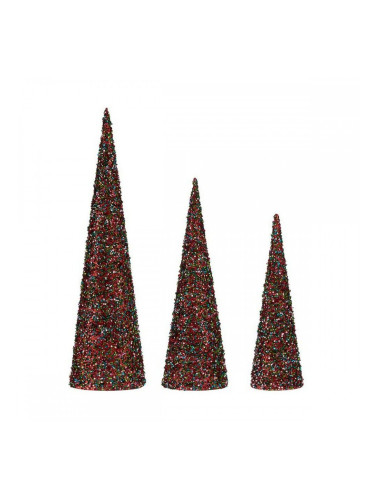 Декорация Коледа Конуси пайети 3 Части Син Фуксия (16,5 x 60 x 16,5 cm)