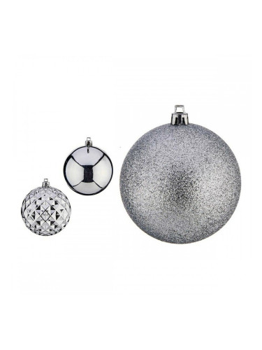 Коледни топки Ø 8 cm 3 броя Сребрист PVC