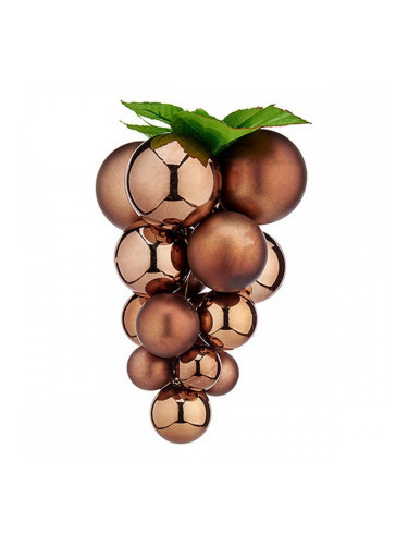 Коледни топки Среда Грозде Кафяв Пластмаса