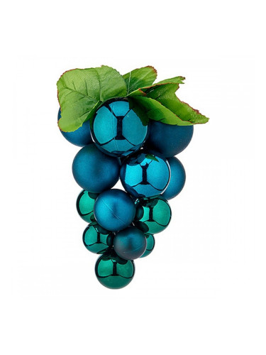 Коледни топки Широк Грозде Син Пластмаса