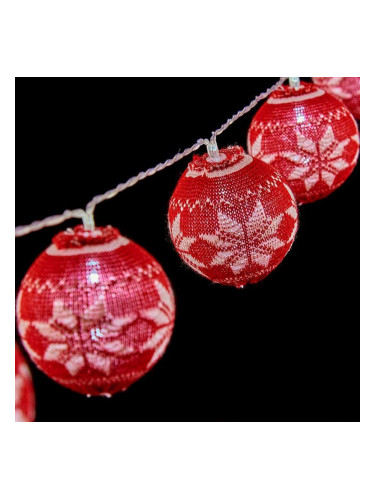 Гирлянда от LED Топки 2 m Ø 6 cm Червен Бял