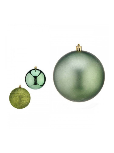 Коледни топки Ø 10 cm 6 броя Зелен Пластмаса