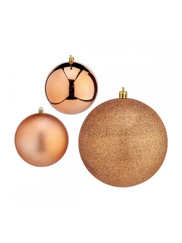 Коледни топки Ø 10 cm 6 броя Мед Пластмаса