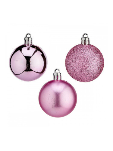 Коледни топки Ø 5 cm 24 броя Розов Пластмаса