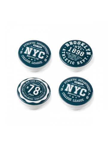 Бия с юмруци Rei m12 Кръгъл букова дървесина Илюстрирана 4 броя (Ø 40 x 22 mm)