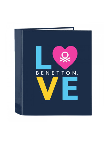 Папка с пръстени Benetton Love Морско син A4 (27 x 33 x 6 cm)