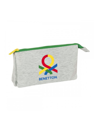 Троен Моливник Benetton Pop Сив (22 x 12 x 3 cm)