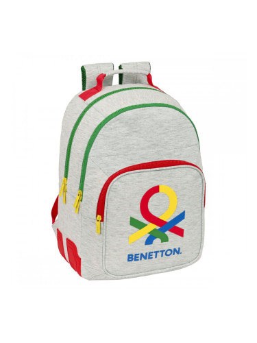 Училищна чанта Benetton Pop Сив (32 x 42 x 15 cm)