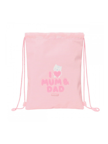 Раница с връвка Safta Love Розов (26 x 34 x 1 cm)