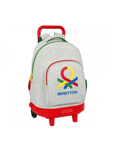 Училищна чанта с колелца Benetton Pop Сив (33 x 45 x 22 cm)