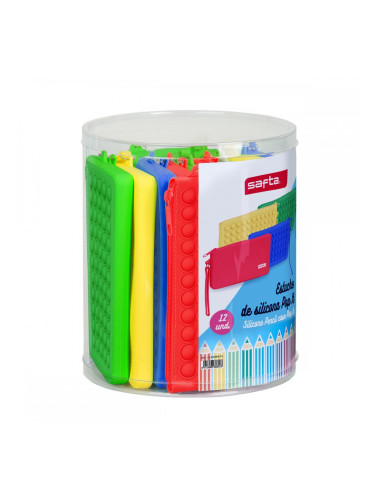 Ученически несесер Safta Pop It Плосък Многоцветен Комплект (12 Части)