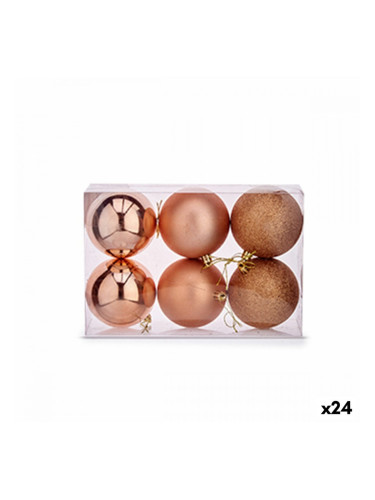 Christmas Balls Set Мед Пластмаса (8 x 9 x 8 cm) (24 броя)