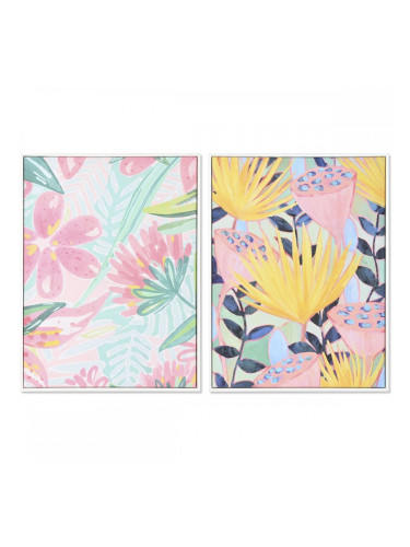 Картина DKD Home Decor Модерен Лист на растение (60 x 4 x 80 cm) (2 броя)