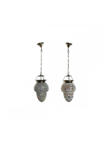 Полилей DKD Home Decor Кристал Метал Многоцветен 25 W 20 x 20 x 28 cm (2 броя)