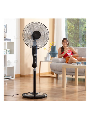 Вентилатор с крака InnovaGoods Breezinn Черен 45 W