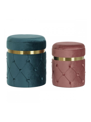 Cтепенки DKD Home Decor 36 x 36 x 44 cm полиестер Кадифе Дървен MDF