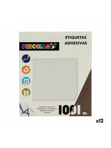 Стикери Ø 10 mm Бял (12 броя)