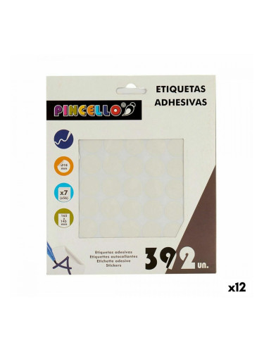 Стикери Бял Ø 18 mm 17 x 4 x 19,5 cm (12 броя)