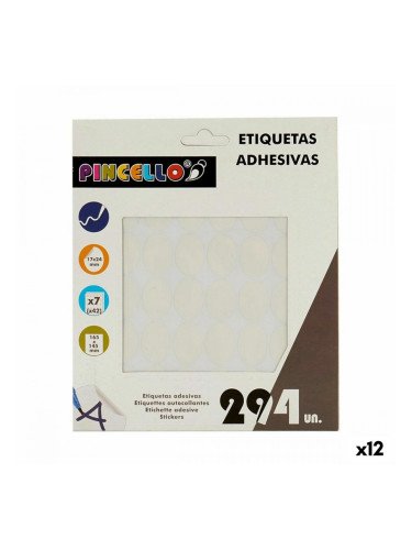 Стикери Бял 17 x 24 mm Овал (12 броя)