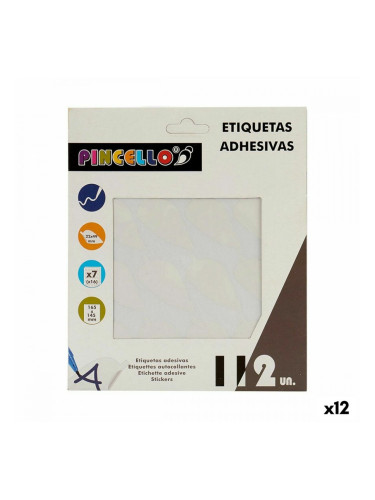 Стикери Бял 22 x 49 mm Листи (12 броя)