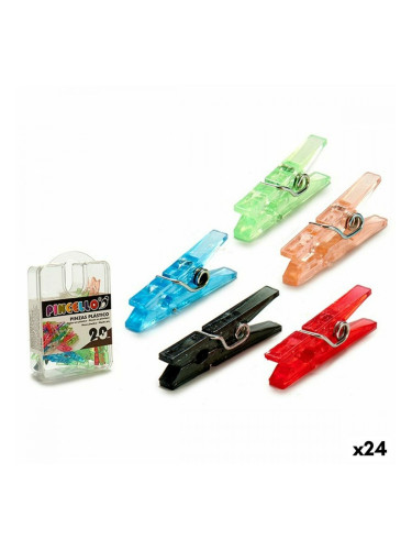 Клипси Пластмаса Многоцветен (24 броя)