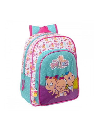 Училищна чанта The Bellies 26 x 34 x 11 cm Лилав цвят тюркоаз Бял