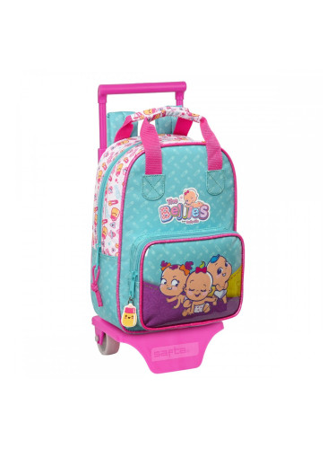 Училищна чанта с колелца The Bellies 20 x 28 x 8 cm Лилав цвят тюркоаз Бял