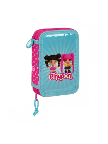 Двоен Несесер Pinypon Син Розов 12.5 x 19.5 x 4 cm (28 Части)