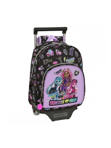 Училищна чанта с колелца Monster High Creep Черен 28 x 34 x 10 cm