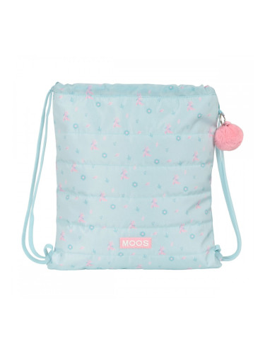 Раница с връвка Moos Garden цвят тюркоаз