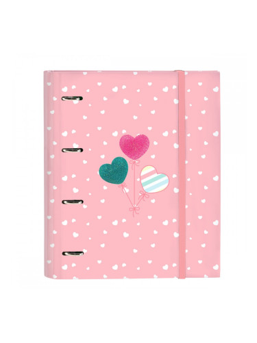 Папка с пръстени BlackFit8 Globitos 27 x 32 x 3.5 cm Розов