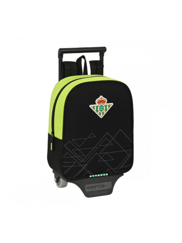 Училищна чанта с колелца Real Betis Balompié Черен Верде Лимон 22 x 27 x 10 cm