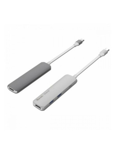 USB извод Silver HT 17123 Бял/Сив Тъмно сив