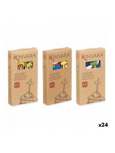 Комплект за предястие Шиш Украсен Бамбук 2,5 x 0,4 x 12,5 cm (24 броя)